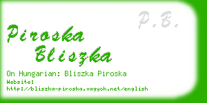 piroska bliszka business card